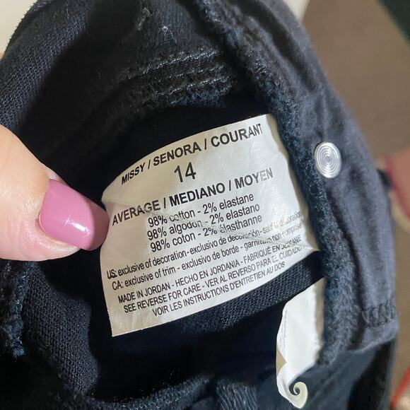 Gloria Vanderbilt Amanda Stretch High Rise Straight Leg Jeans Black Sz 14 NWOT - Picture 11 of 14